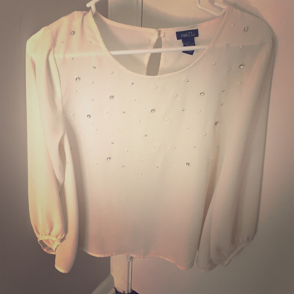 Beaded white blouse